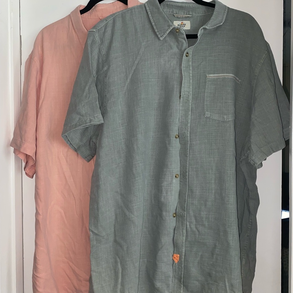 (2) Marine Layer Casual Short-Sleeve Linen
